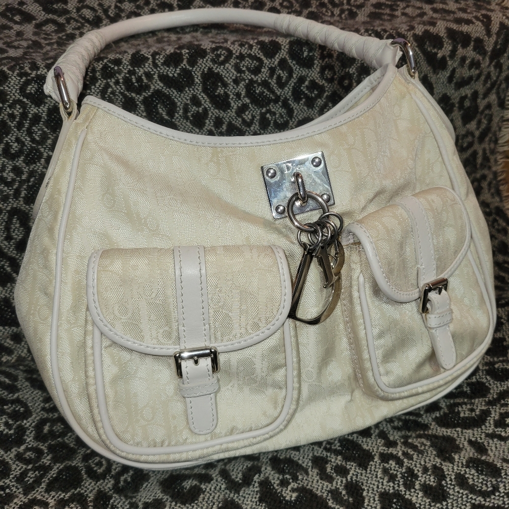 Christian Dior Diorissimo Elegant Ivory Cream Shoulder Bag